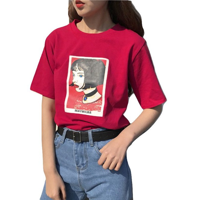 Kawaii Clothing Leon Professional Mathilda T-shirt Movie Red