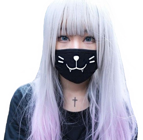 Kawaii Clothing Japanese Mouth Mask Funny Cat Emoji Face Kaomoji Wh428