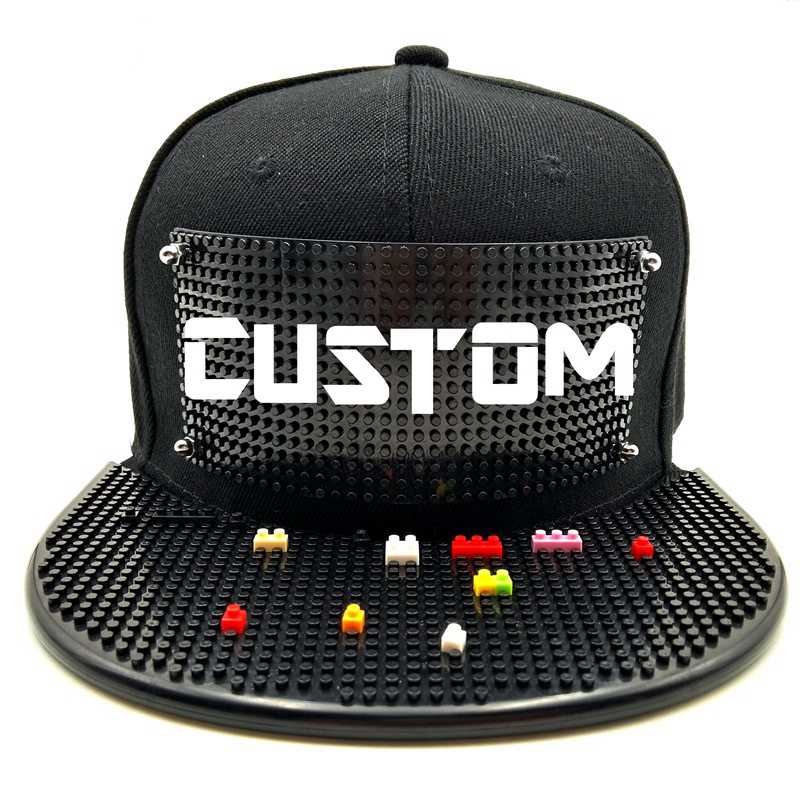 Kawaii Clothing Bricks Cap Diy Hat Custom Hip Hop Black Blocks