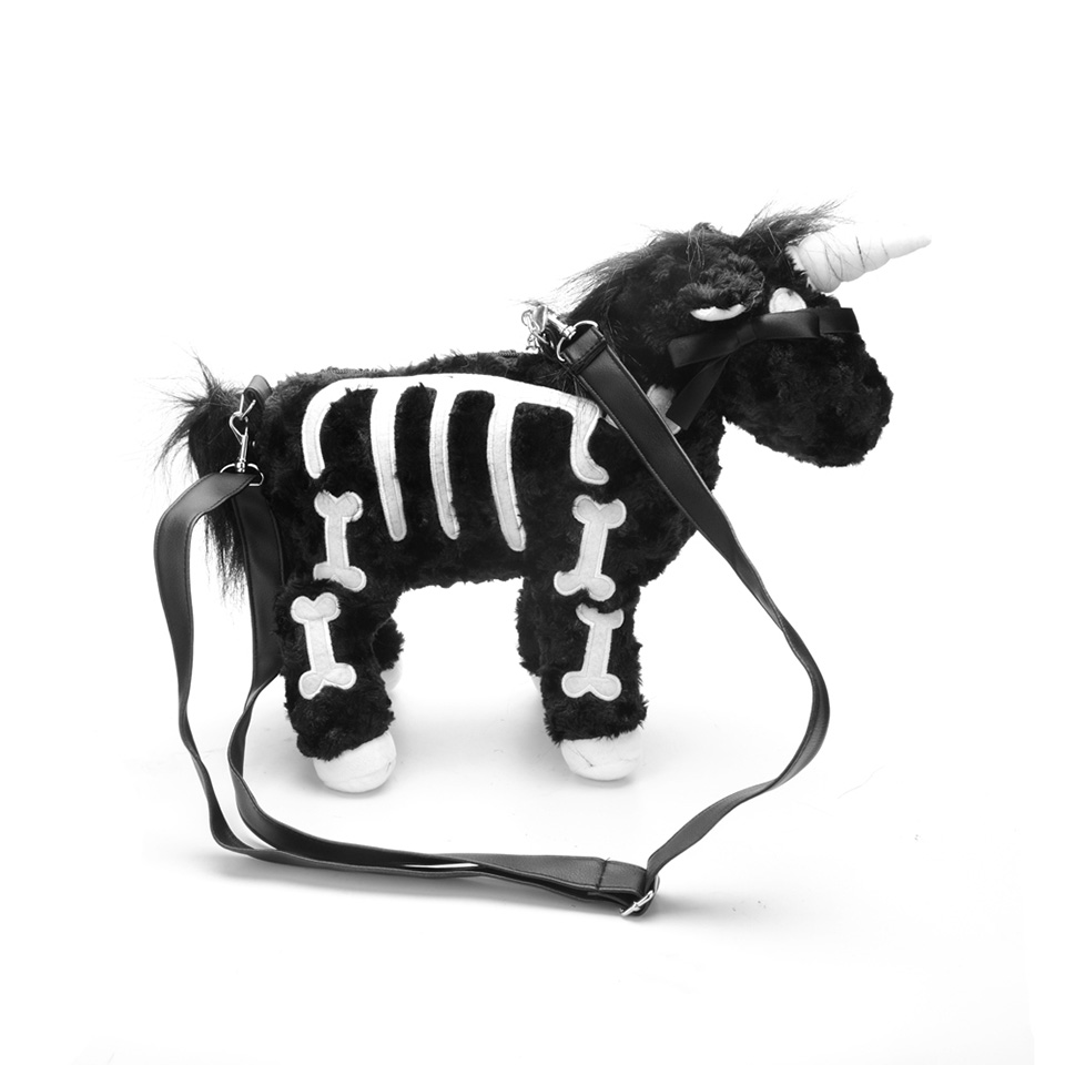 Kawaii Clothing Black Punk Gothic Skeleton Unicorn Bag Horse Emo Pink