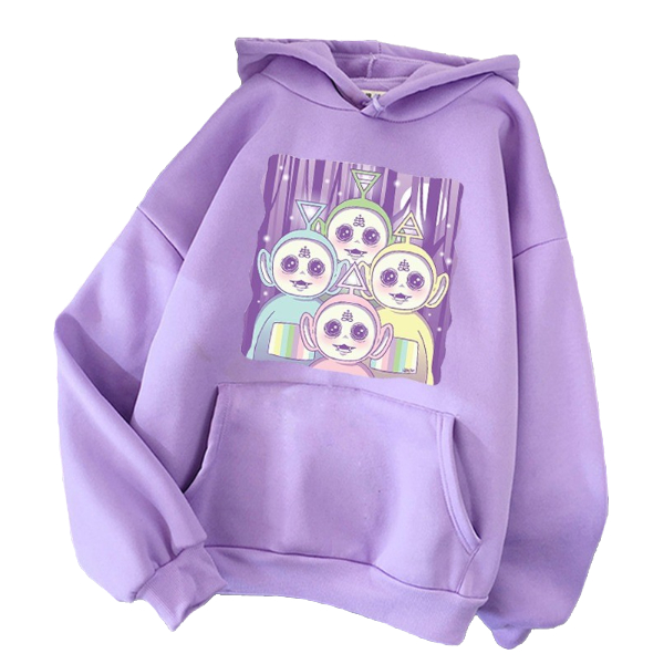 Kawaii Clothing Teletubbies Hoodie Evil Cartoon Punk Harajuku Sweatshirt Pastel Goth Wh189