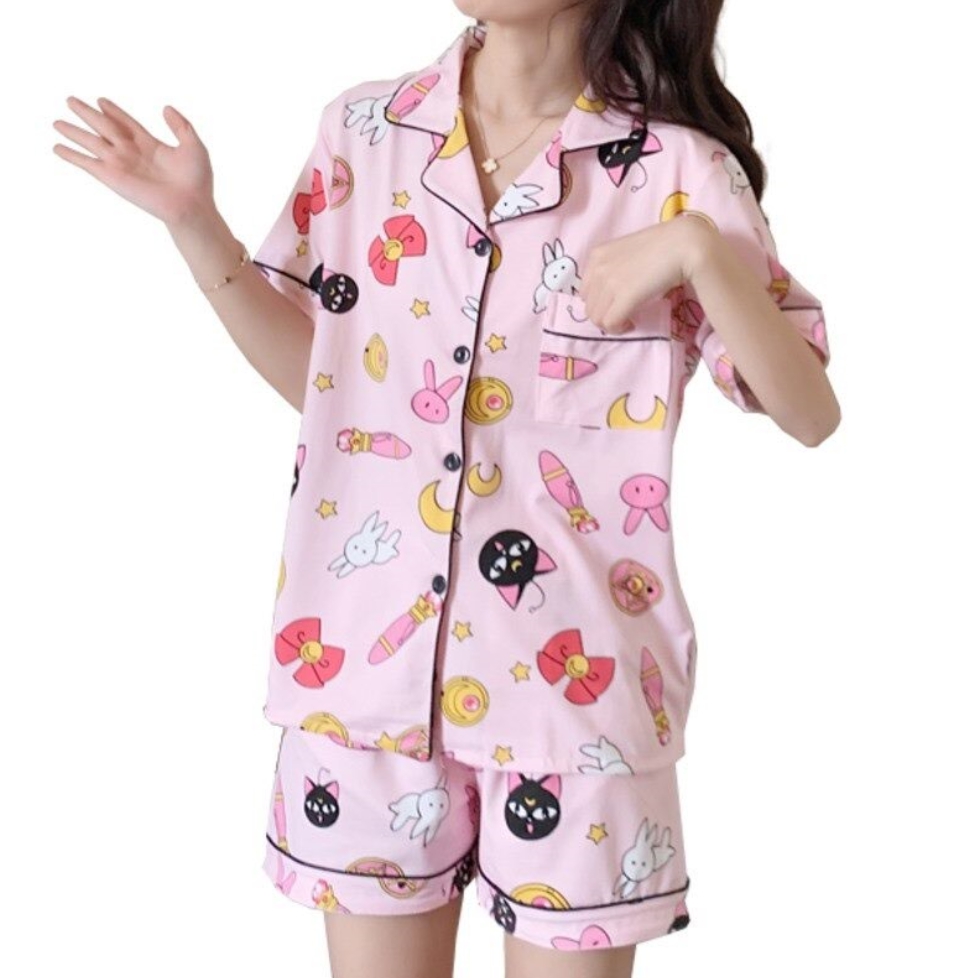 Kawaii Clothing Sailor Moon Pajamas Harajuku Anime Manga Japan Pink Sleepwear Wh073