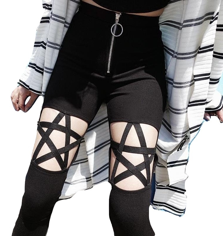 Pentagram Punk Gothic Black Star Pants Sexy Emo Kawaii Clothing