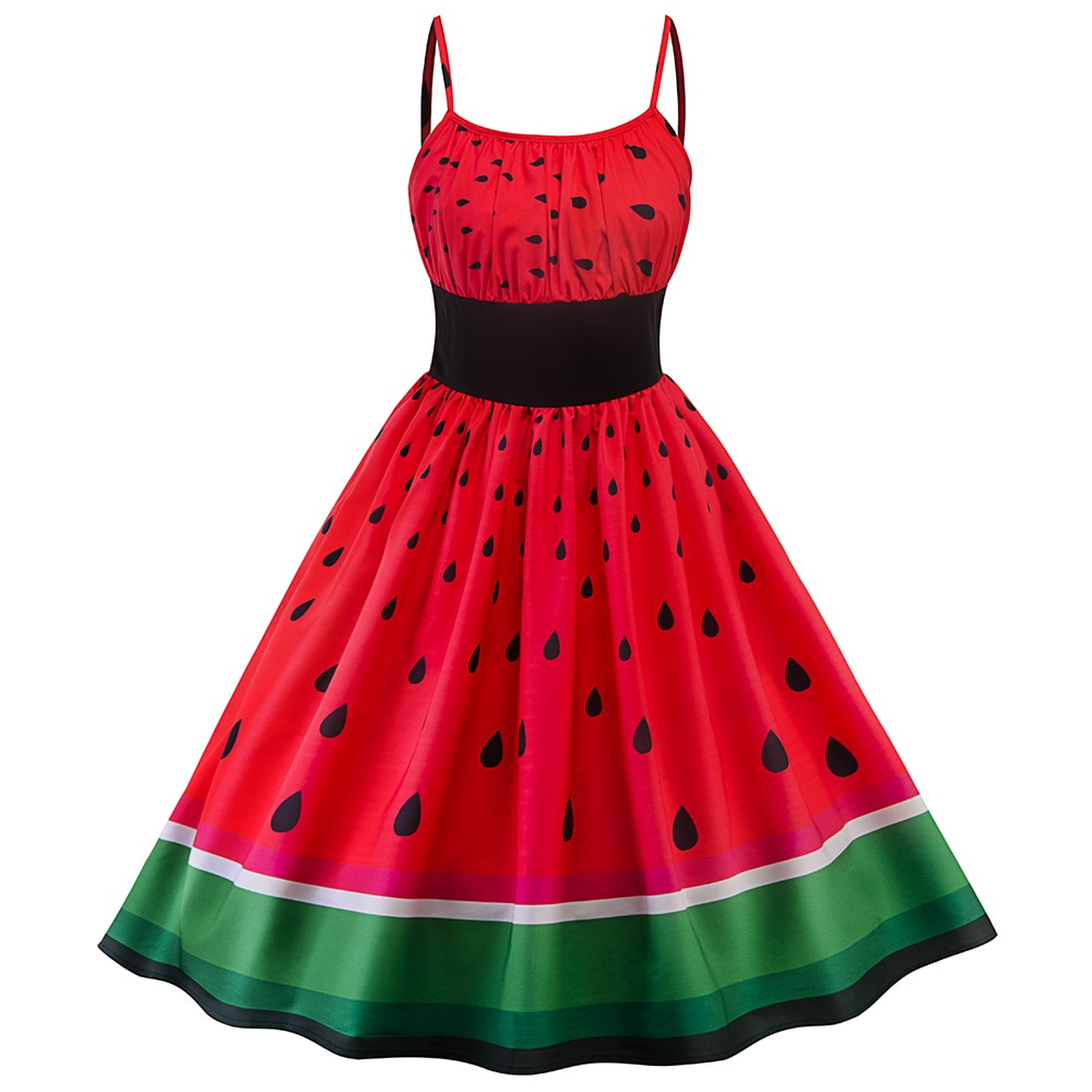 Watermelon Dress Kawaii Clothing Pinup Rockabilly Red Fruit Cool