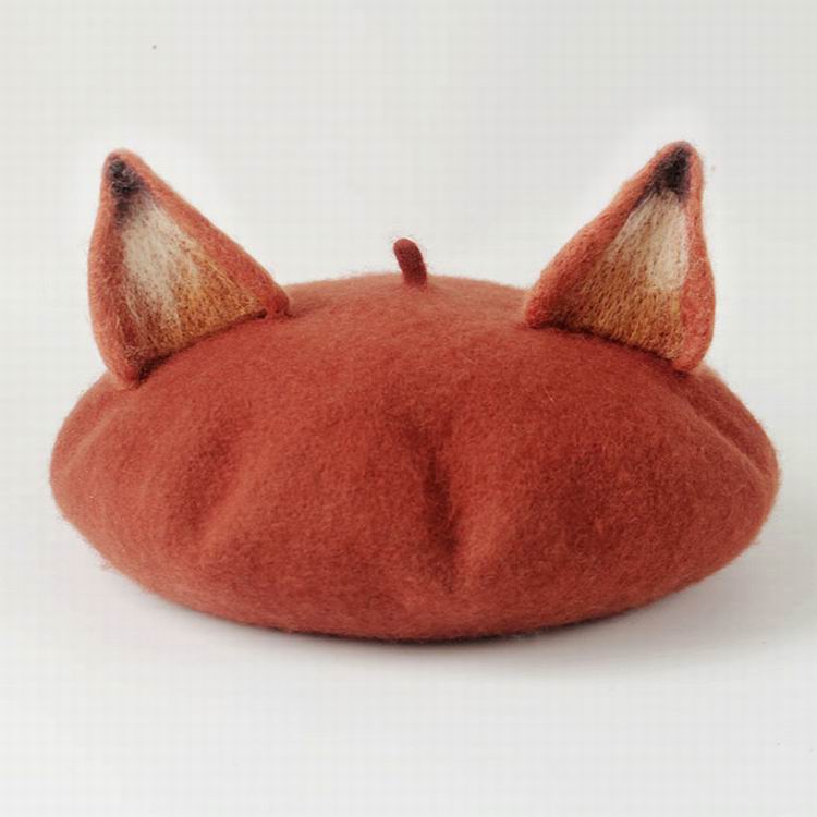 Kawaii Clothing Hat Beanie Cap Cat Ears Animal Pet Fox Beret Hat 