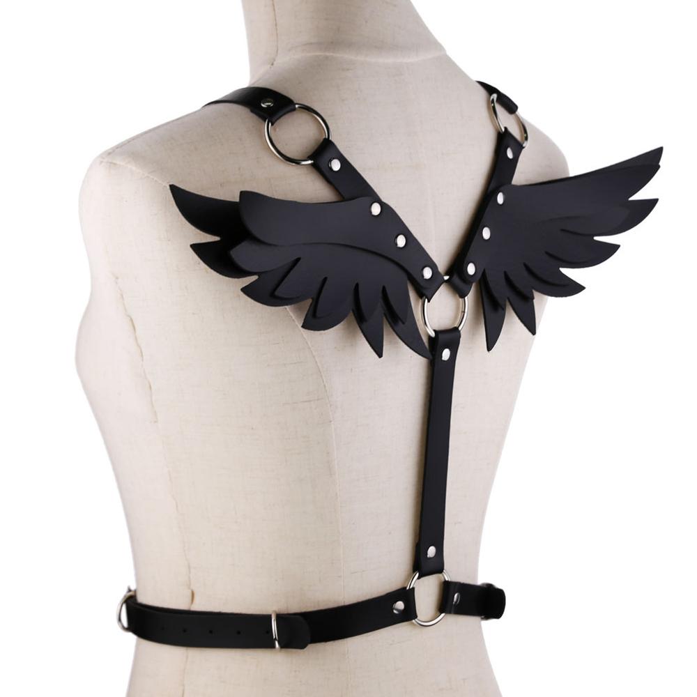 Kawaii Clothing Punk Angel Wings Harness Gothic Black Demon Belt