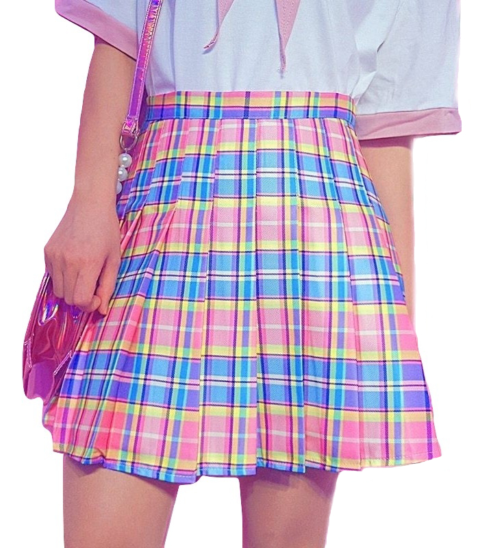 Kawaii Clothing Pink Pleated Short Plaid Tartan Sexy Harajuku Skirt