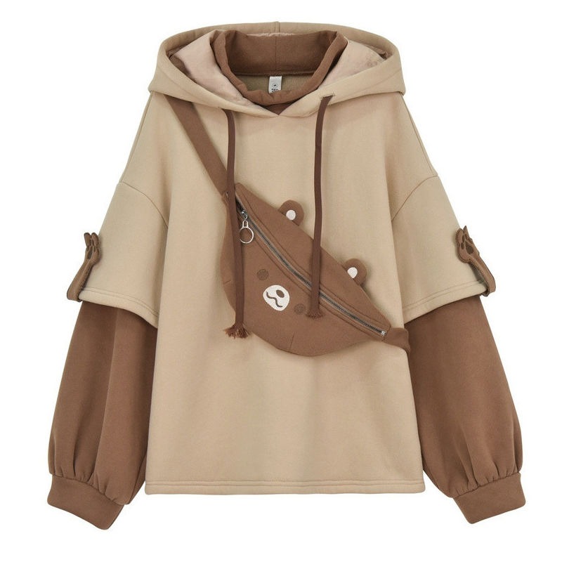 Brown bear hoodie with hot sale ears