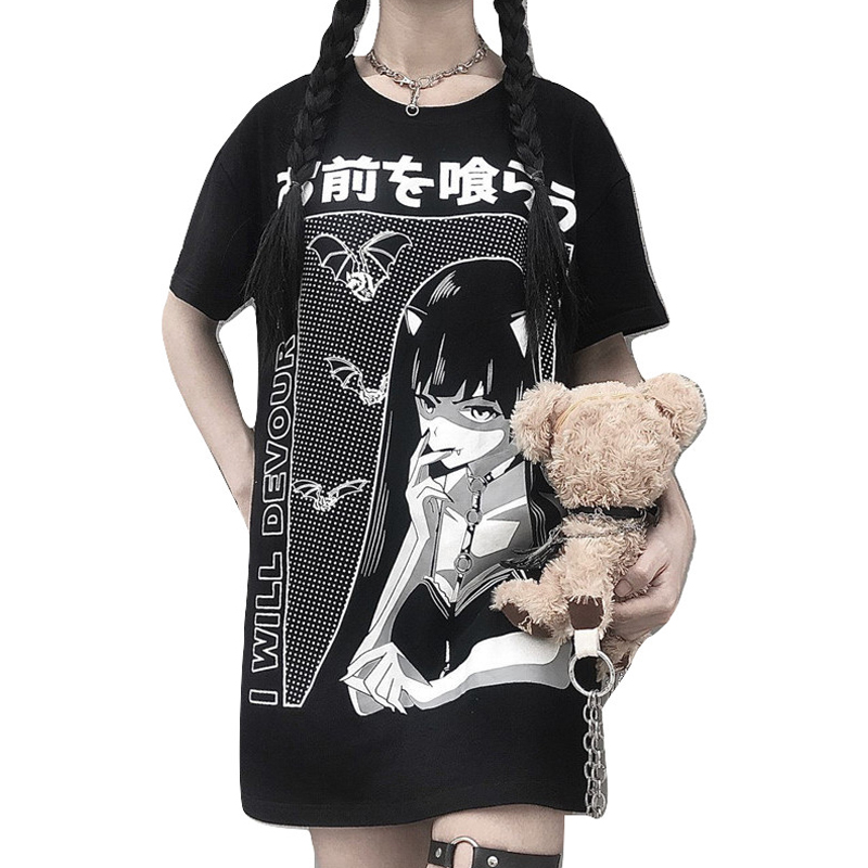 Kawaii Clothing Anime Yawn Girl T-Shirt Otaku Harajuku Japanese WH505