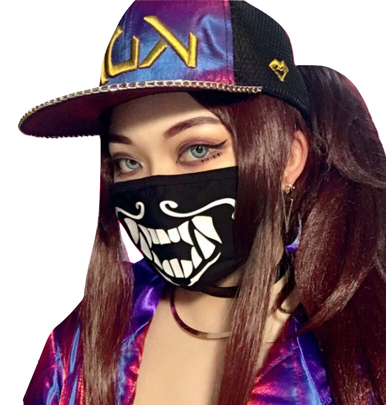 Kawaii Clothing Mask Black Punk Teeth Fangs Vampire Lol Akemi Kda Wh515