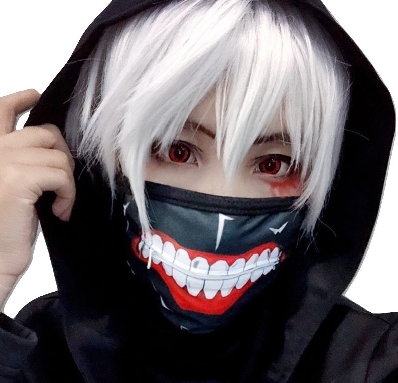 Kawaii Clothing Mask Facial Mouth Face Teeth Punk Black Zipper Wh520