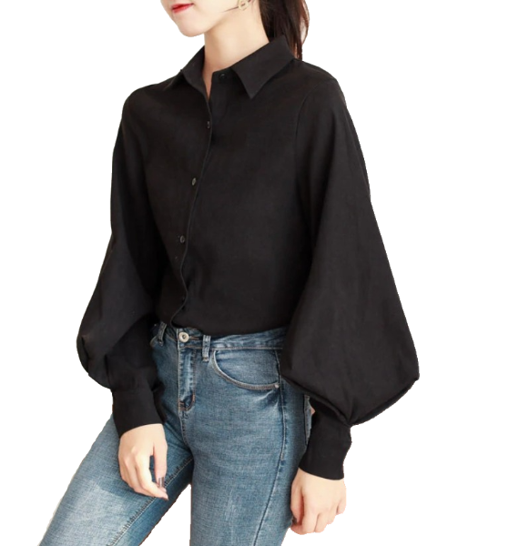 Kawaii Clothing Lantern Sleeves Blouse Shirt Puff Gothic Lolita Black White Punk Vintage Wh430