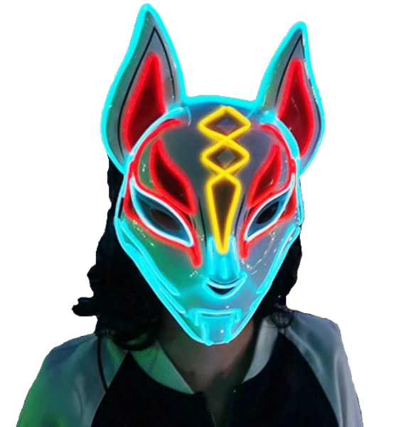 Kawaii Clothing Fox Led Mask Face Animal Kitsune Glow Luminous Halloween Costume Party Cosplay Wh490