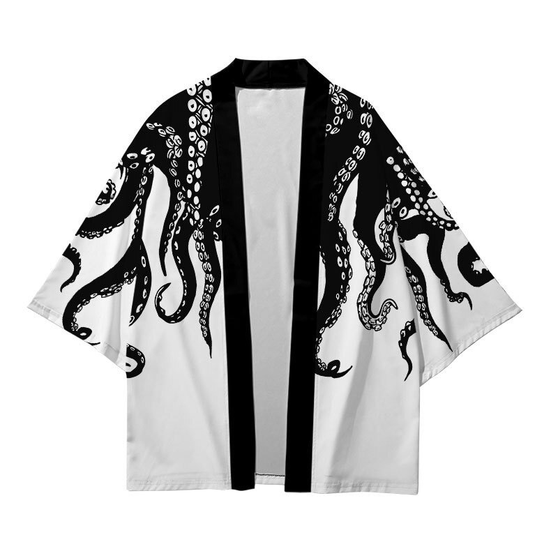Kawaii Clothing Japanese Kimono Jacket Octopus Tentacles Haori Punk Harajuku Streetwear Hip Hop Wh312