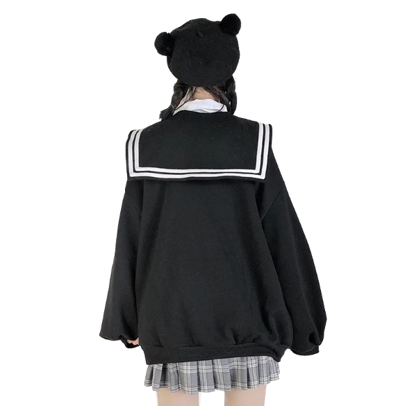 Kawaii Clothing Jk Japanese Sailor Black Jacket Coat Gothic Lolita Uniform High School Collar Wh329