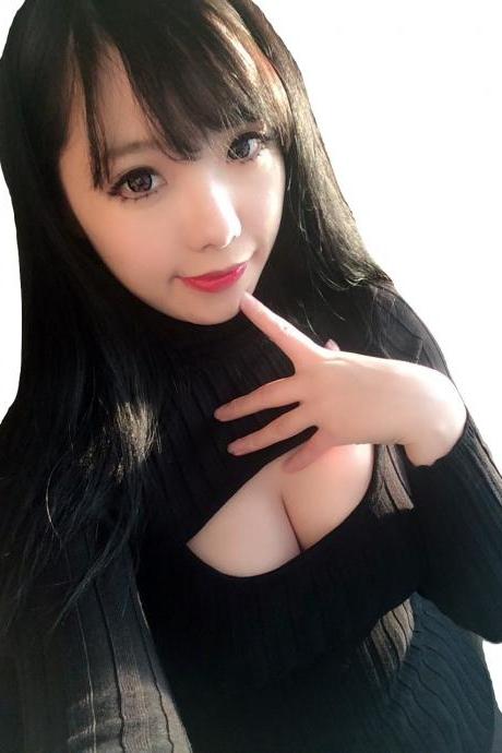 Kawaii Clothing Ropa Sweater Pullover Sexy Hole Black Harajuku Korean Japanese WH083