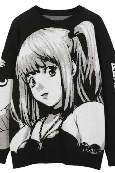Kawaii Clothing Punk Black Anime Sweatshirt Harajuku Pixel WH005
