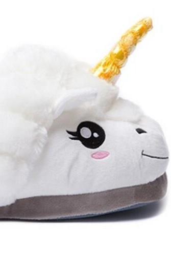 Kawaii Clothing White Pony Shoes Cartoon Cute Unicorn Slippers
