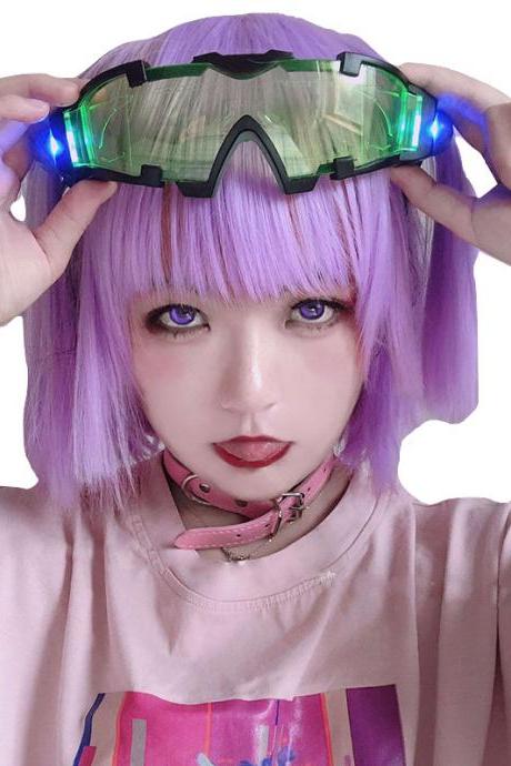 Kawaii Clothing Light Up Led Glasses Goggles Cyberpunk Harajuku Costume WH068