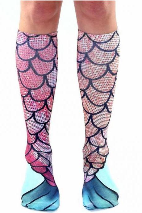 Kawaii Clothing Stockings Mermaid Tights Pink Harajuku Ulzzang Socks