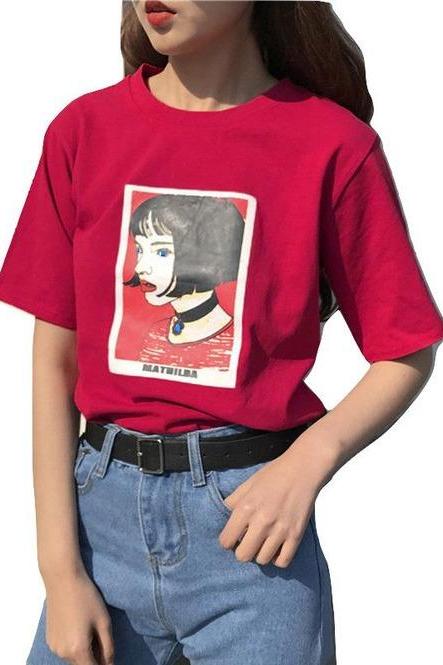 Kawaii Clothing Leon Professional Mathilda T-Shirt Movie Red