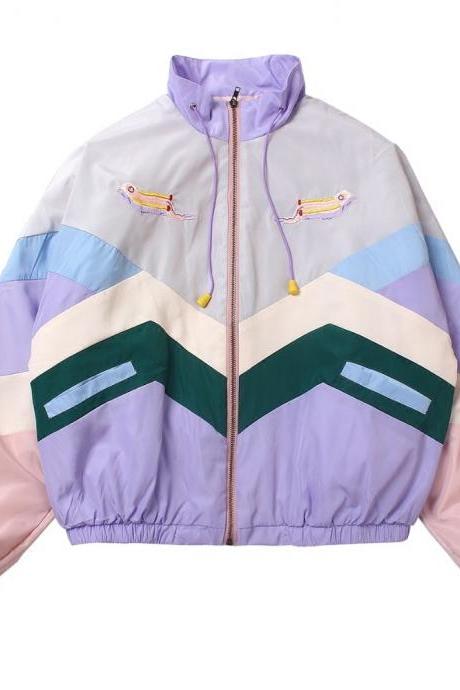 Kawaii Clothing Oversize Bomber Japan Pastel Windbreaker Jacket
