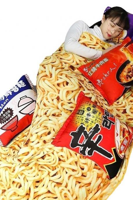 Kawaii Clothing Blanket Ramen Noodles Japanese 3D Funny Harajuku Ulzzang WH035