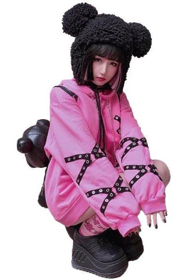 Kawaii Clothing Big Bear Ears Beanie Hat Harajuku Ulzzang Japan Cute Korea Punk Black WH396