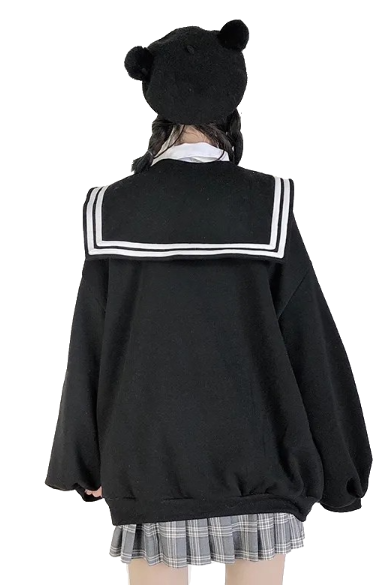 Kawaii Clothing JK Japanese Sailor Black Jacket Coat Gothic Lolita Uniform High School Collar WH329