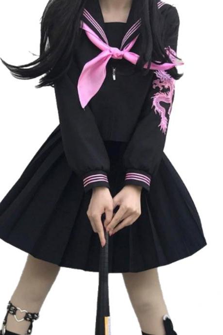 Kawaii Clothing JK Japanese High School Uniform Top Y2K Sailor Harajuku Cosplay Costume Blouse Wh377